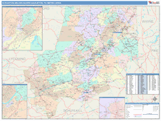 Scranton-Wilkes-Barre-Hazleton Metro Area Digital Map Color Cast Style